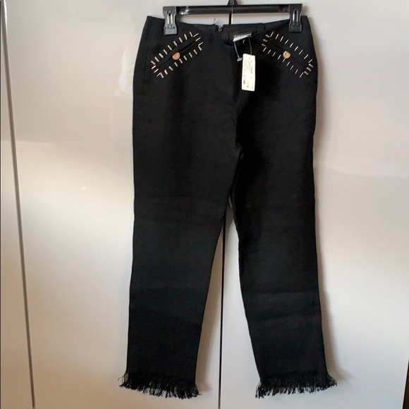 Black linen pants size 6 - Picture 1 of 1